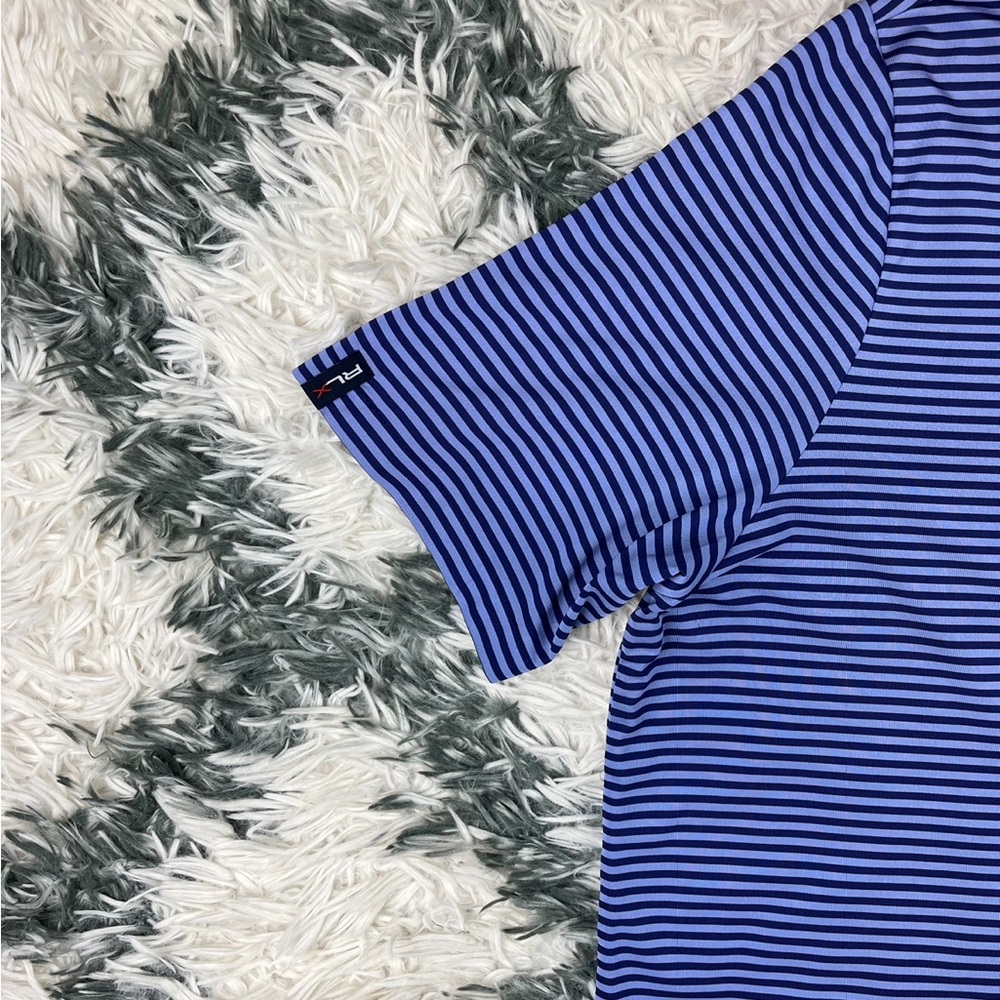 RLX Ralph Lauren Men's Casual Striped Golf Polo Shirt Blue Size Large - Picture 10 of 12